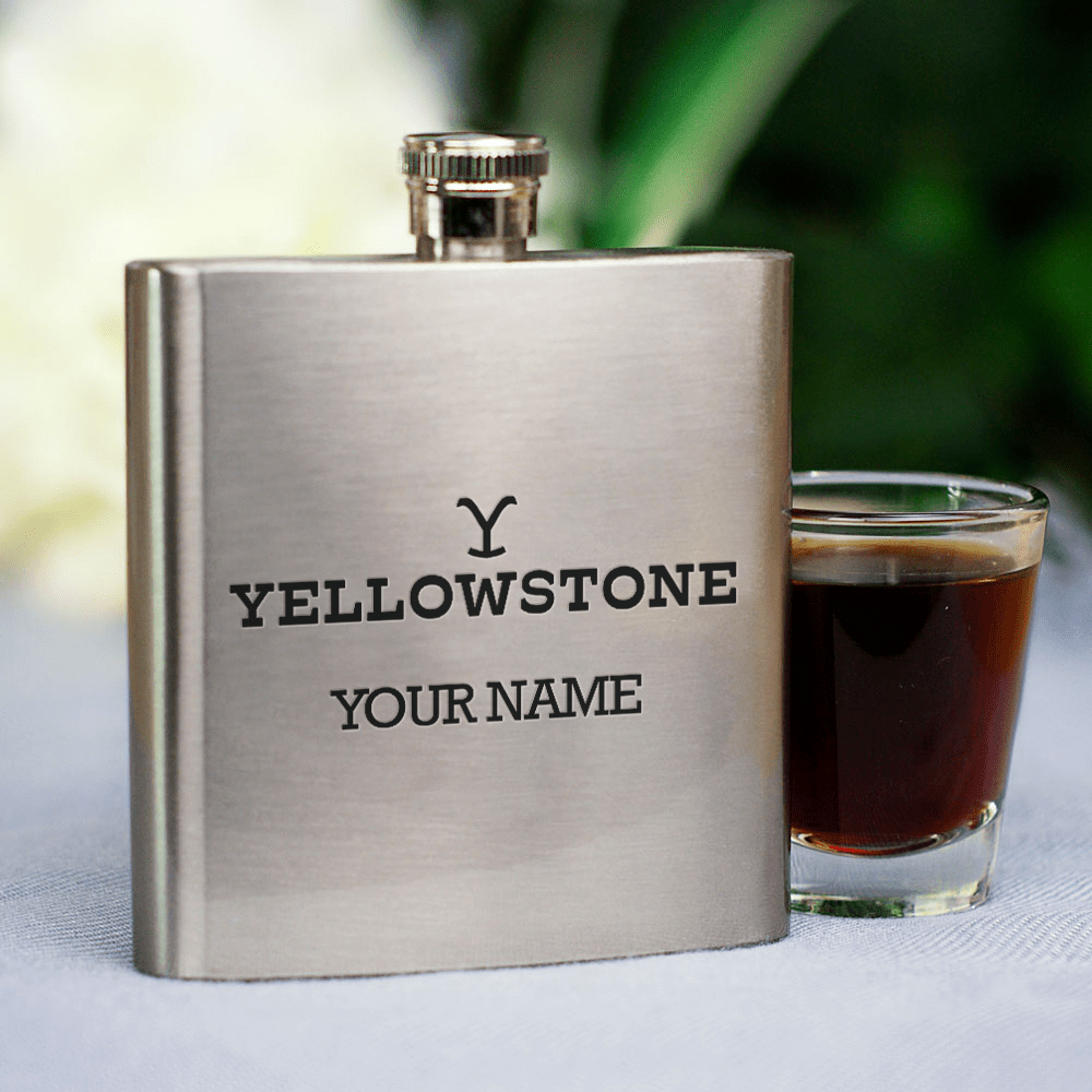 Yellowstone Logo Personalized Stainless Steel Flask - Paramount Shop