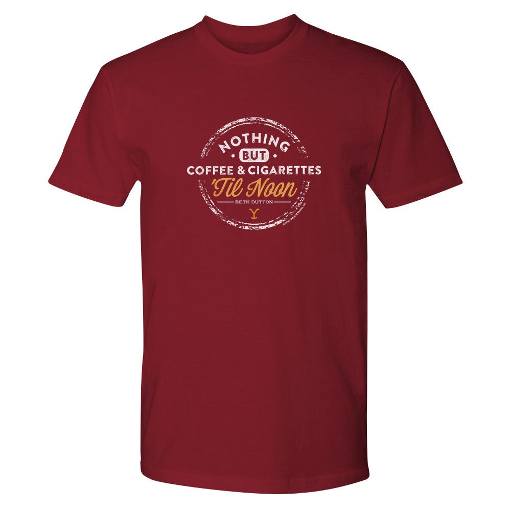 Yellowstone Nothing But Coffee & Cigarettes 'Til Noon Adult Short Sleeve T - Shirt - Paramount Shop