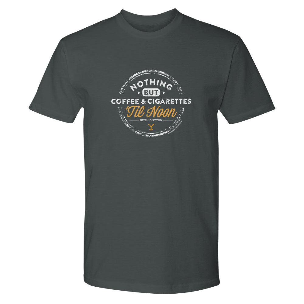 Yellowstone Nothing But Coffee & Cigarettes 'Til Noon Adult Short Sleeve T - Shirt - Paramount Shop