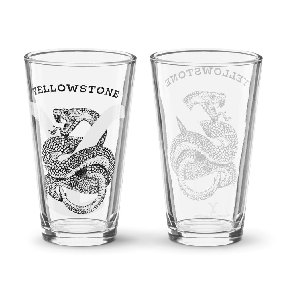 Yellowstone Rattlesnake Pint Glass - Paramount Shop