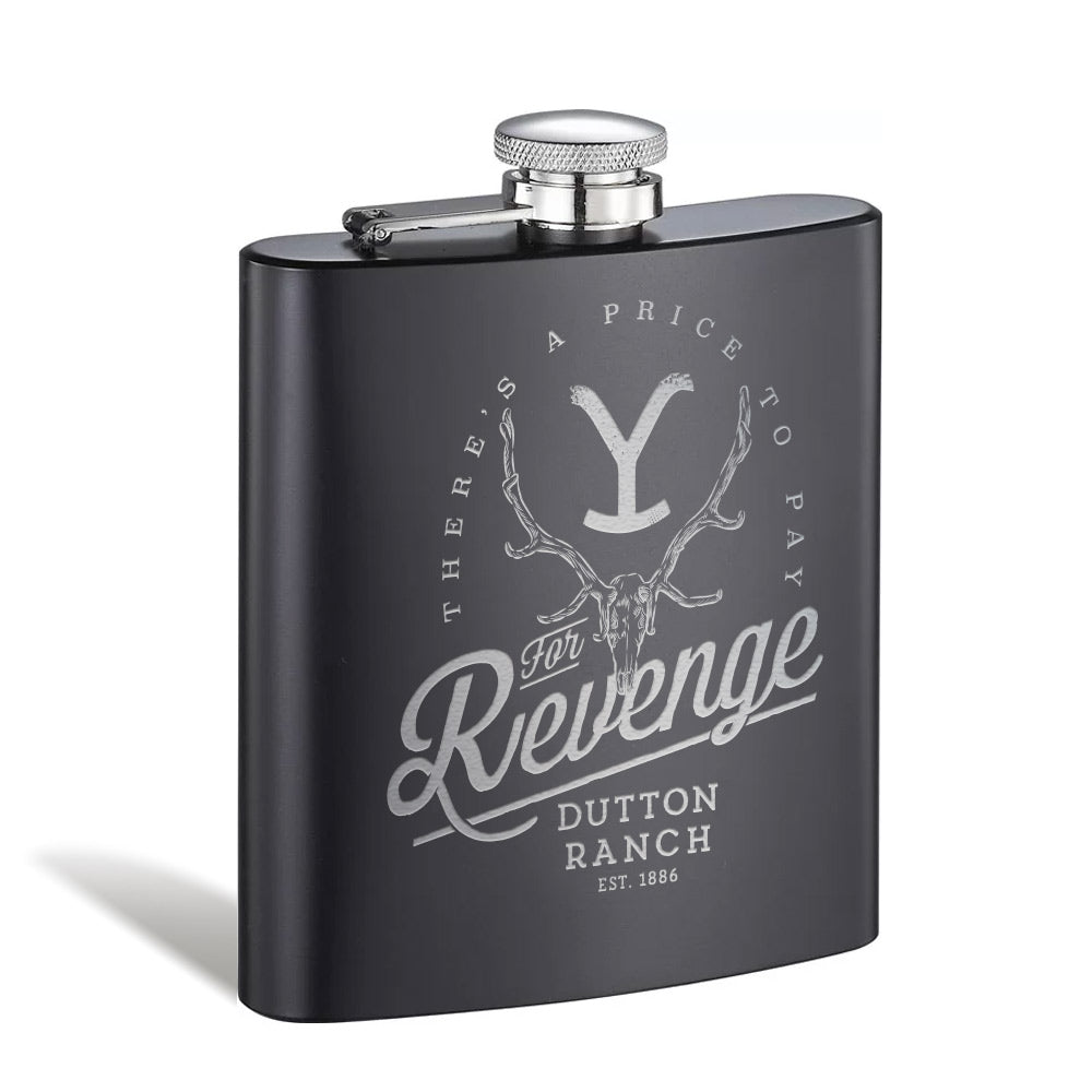 Yellowstone Revenge Laser Engraved Flask - Paramount Shop