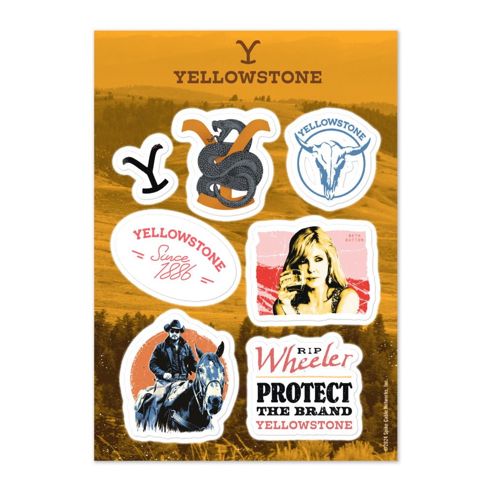 Yellowstone Rip Wheeler and Beth Dutton Sticker Sheet - Paramount Shop