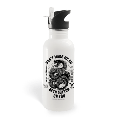 Yellowstone Snake Beth Dutton On You 20 oz Screw Top Water Bottle with Straw - Paramount Shop