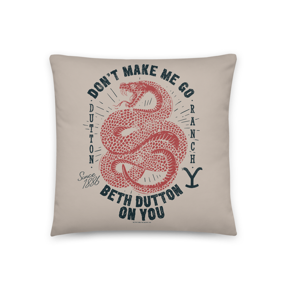Yellowstone Snake Beth Dutton On You Throw Pillow - Paramount Shop