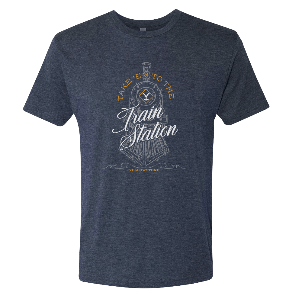 Yellowstone Take 'Em To The Train Station Adult Tri - Blend T - Shirt - Paramount Shop