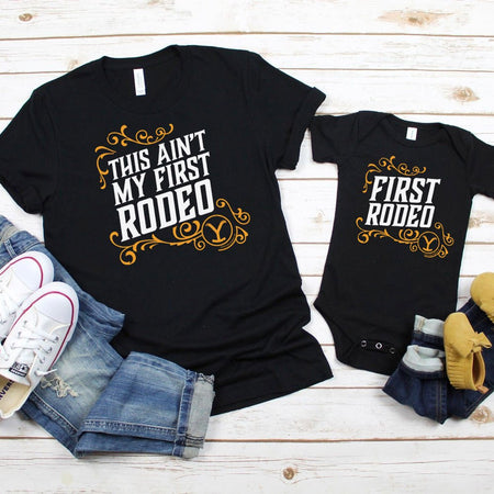 Yellowstone This Ain't My First Rodeo Parent Tee + Baby Bodysuit Bundle - Paramount Shop