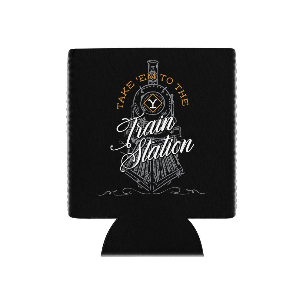 Yellowstone Train Station Can Cooler - Paramount Shop