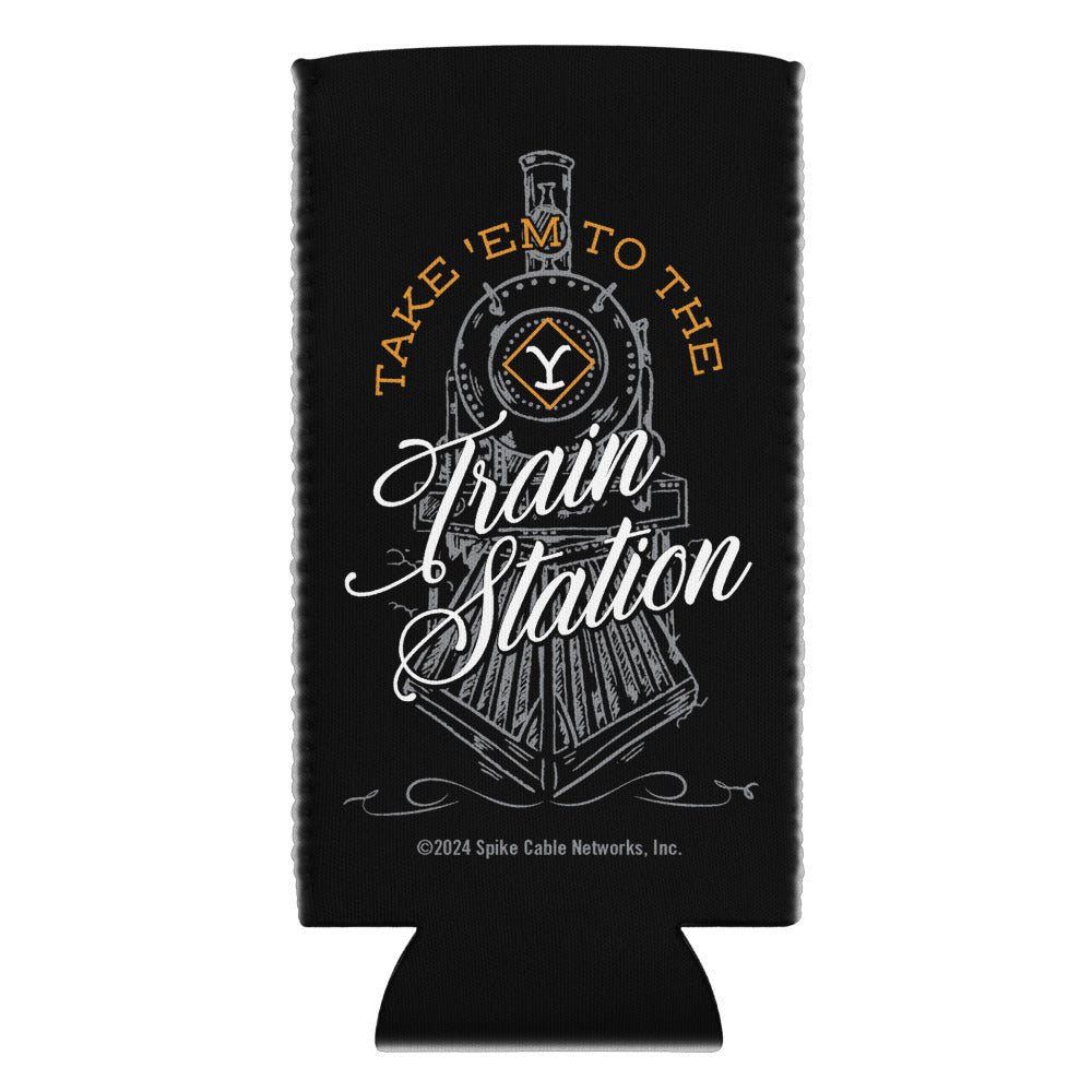 Yellowstone Train Station Can Cooler - Paramount Shop