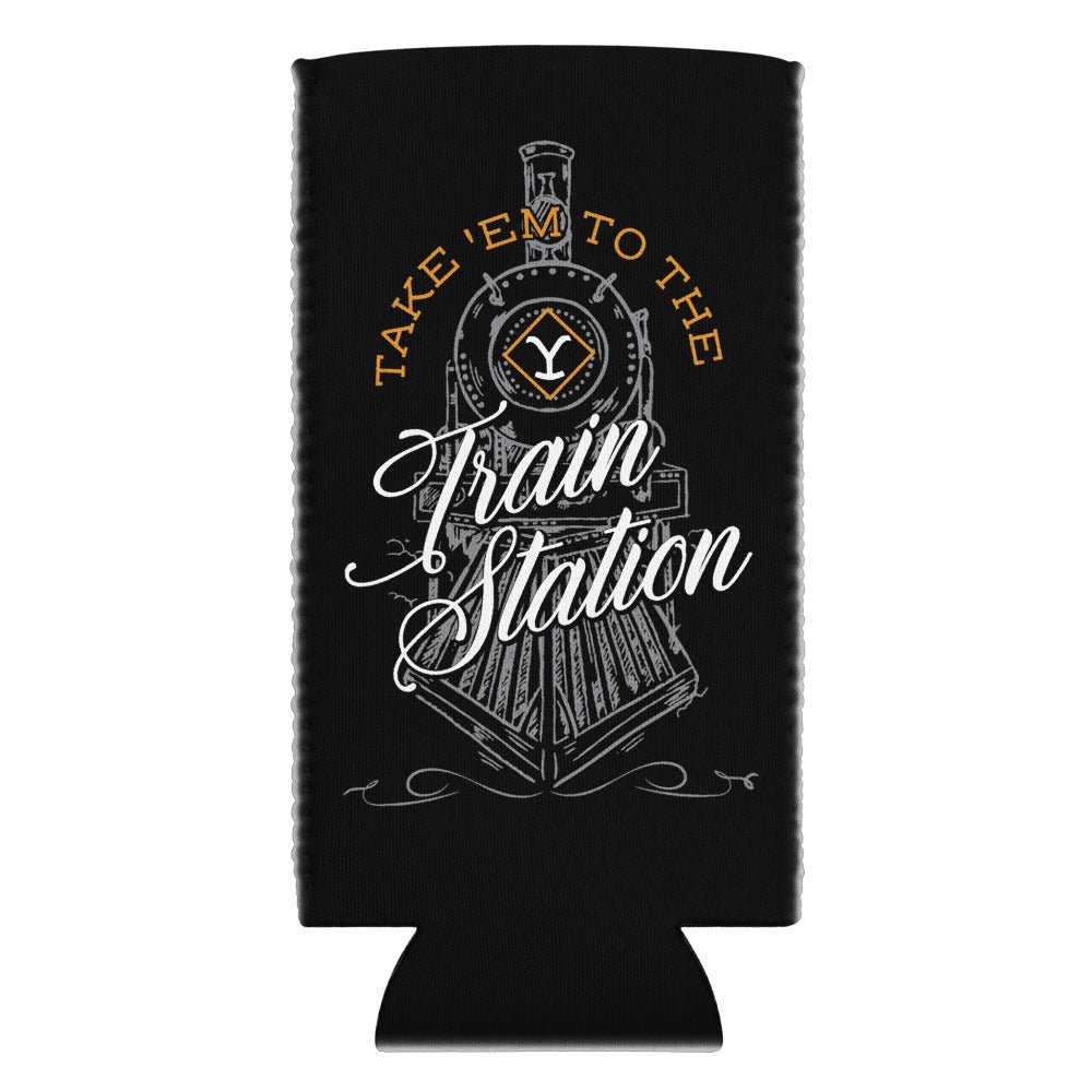 Yellowstone Train Station Can Cooler - Paramount Shop