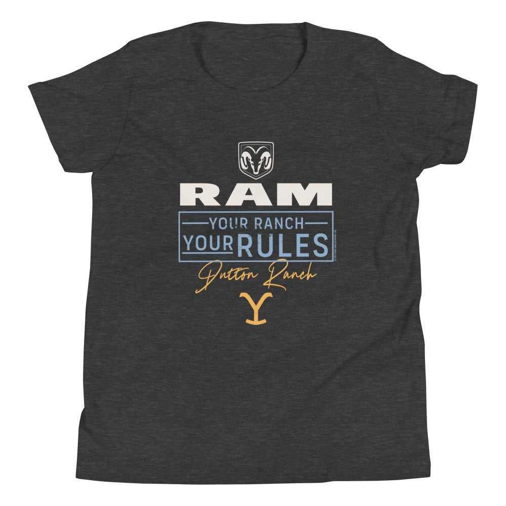 Yellowstone x Ram Your Ranch Your Rules Youth T - Shirt - Paramount Shop