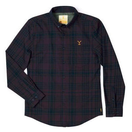 Yellowstone x RSVLTS Burgundy Long Sleeve Flannel - Paramount Shop