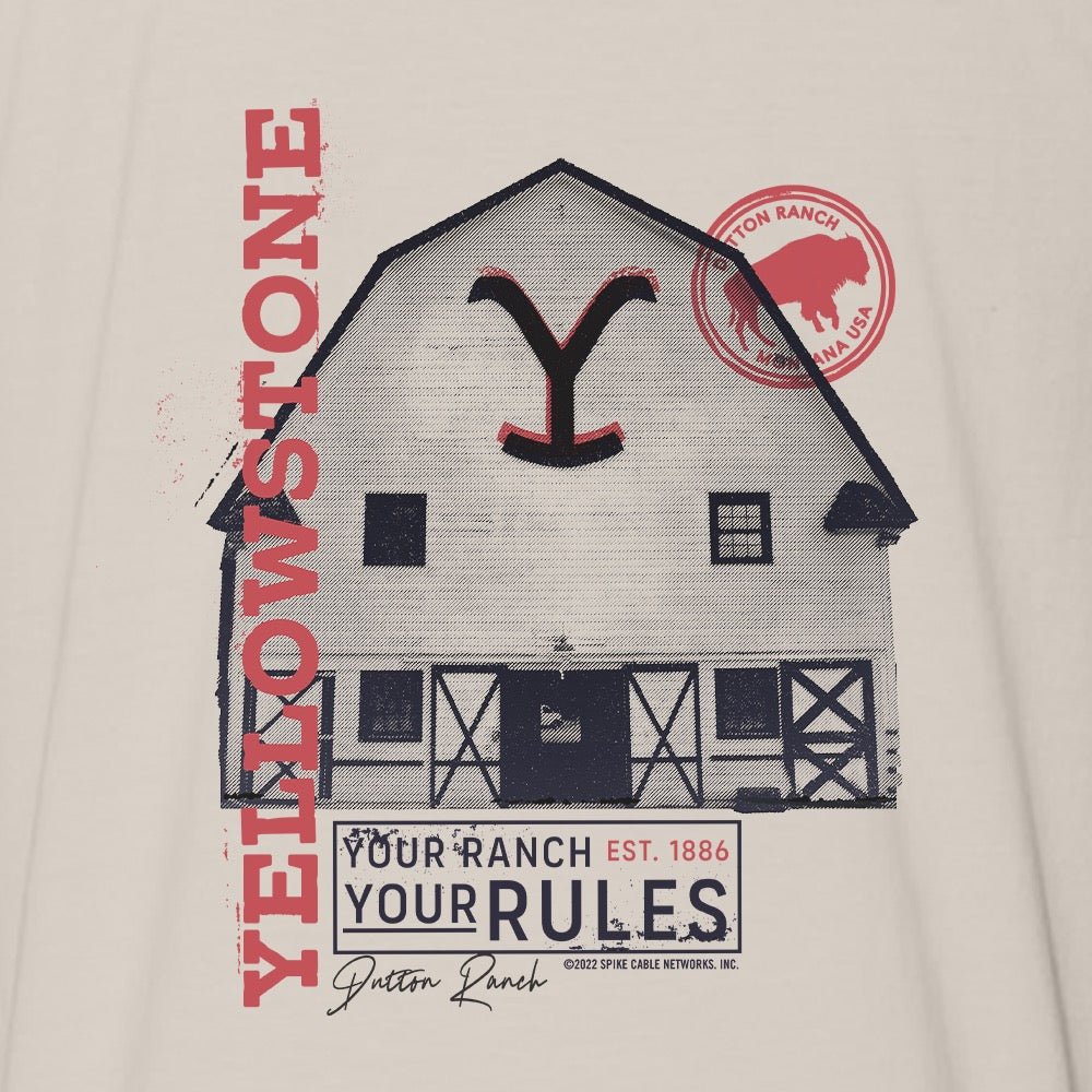 Yellowstone Your Ranch Your Rules Adult Short Sleeve T - Shirt - Paramount Shop