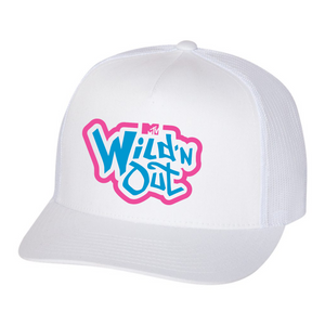 Wild 'N Out Neon Logo Weiß Flach Bill Hut
