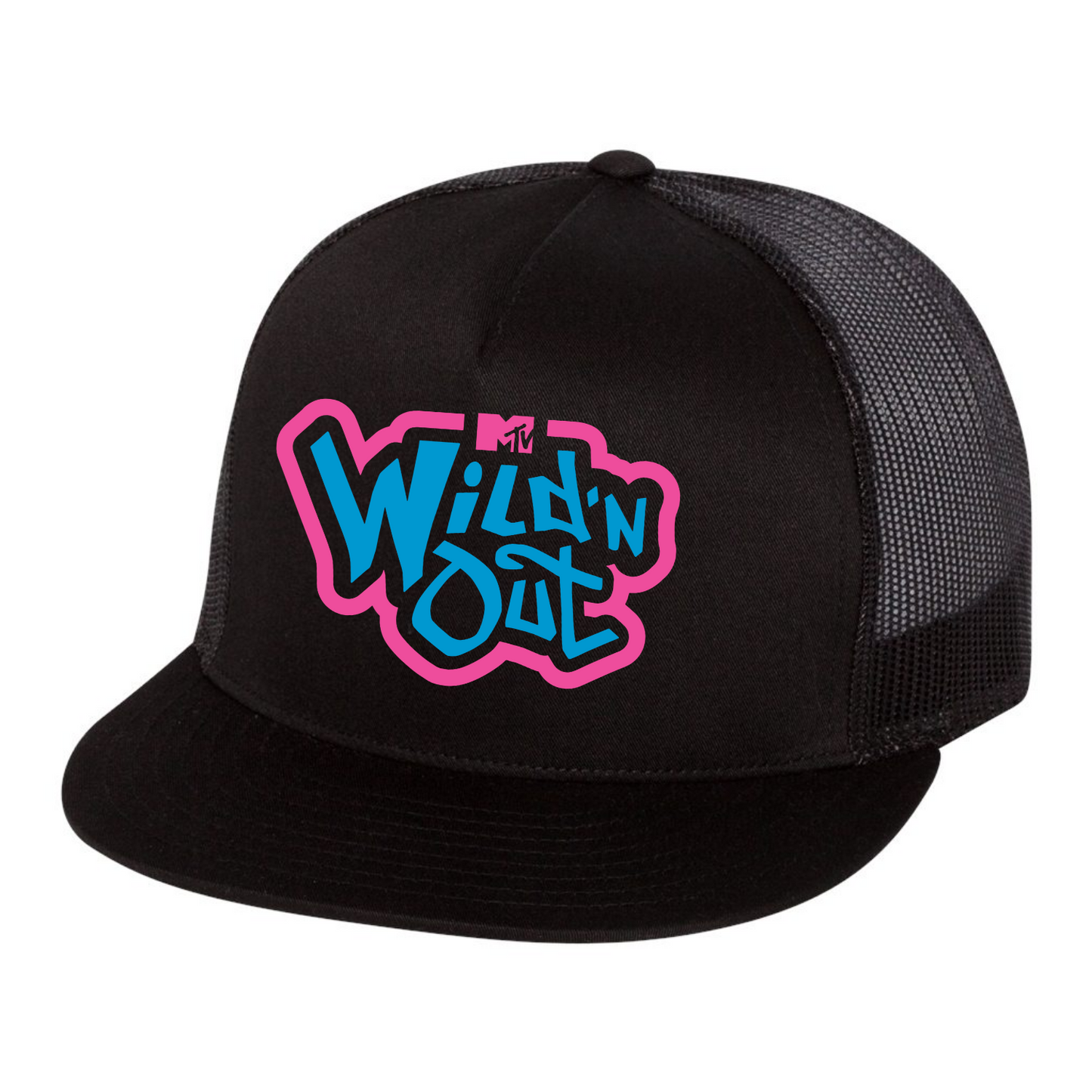 Wild 'N Out Neon Logo Chapeau noir à bord plat