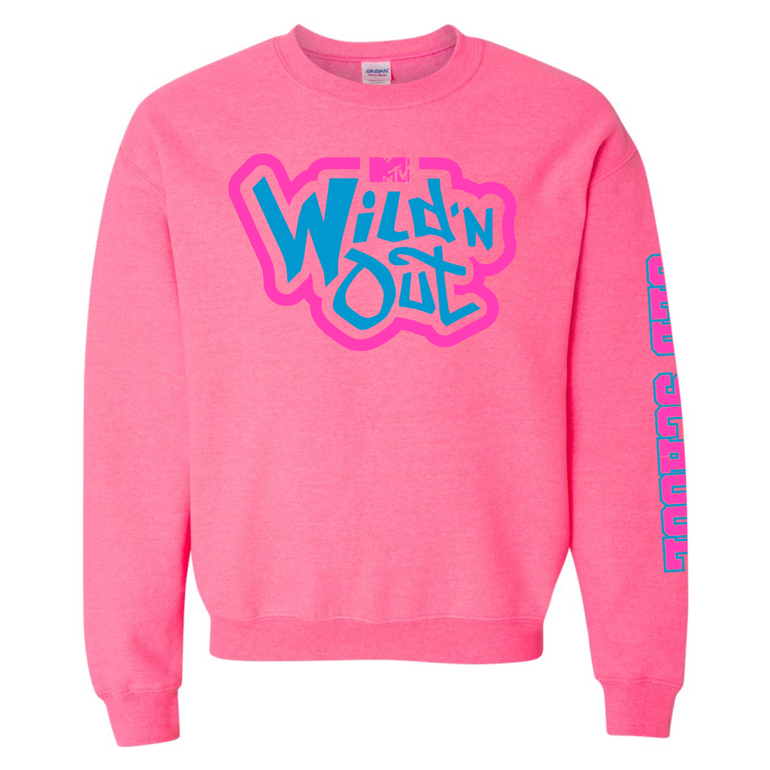 Wild 'N Out Neon Pink Old School Adult Crew Neck Sweatshirt