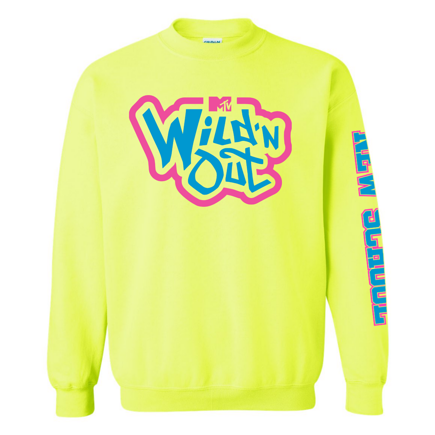 Wild 'N Out Neon Yellow New School Adulte Sweat à col ras du cou