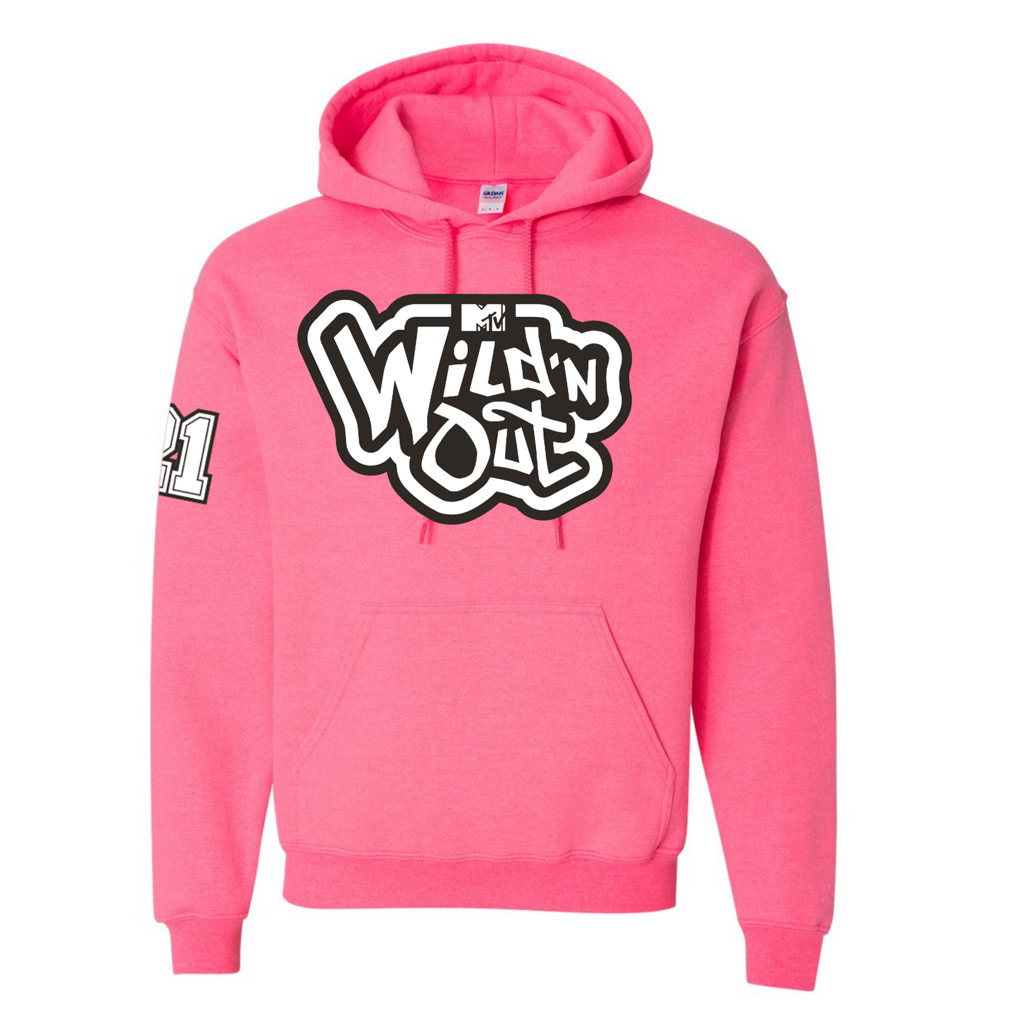 Wild 'N Out Logo Neon Pink Hooded Sweatshirt