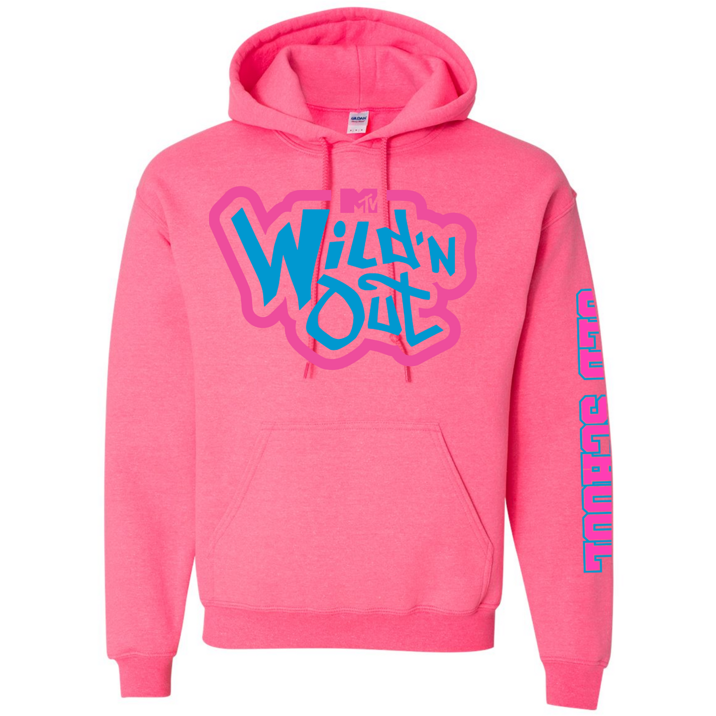 Wild 'N Out Neon Rosa Old School Sweatshirt mit Kapuze
