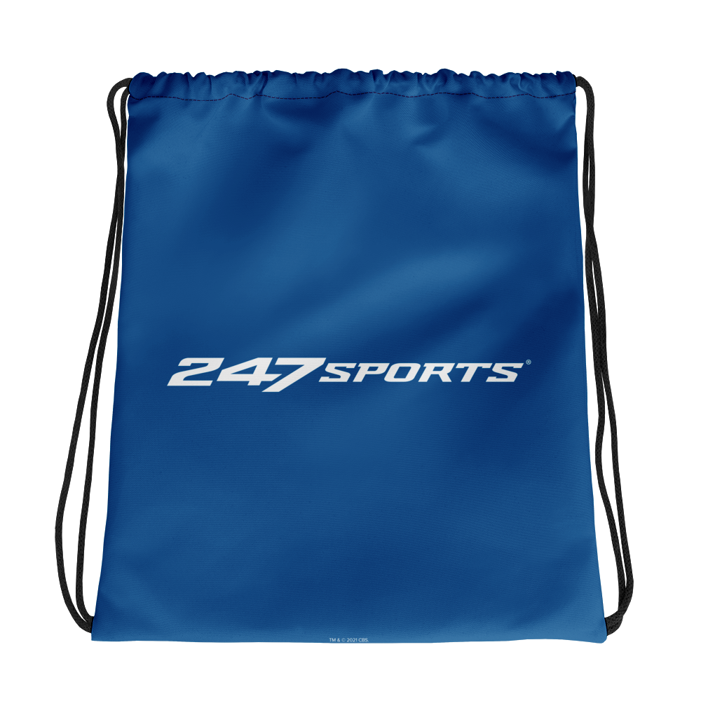 247 Sports White Logo Drawstring Bag