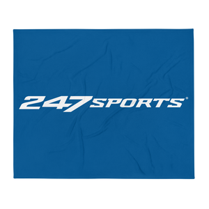 247 Sports White Logo Throw Blanket
