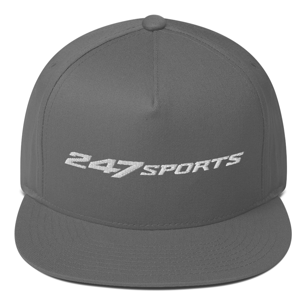 247 Sports Logo White Embroidered Flat Bill Hat