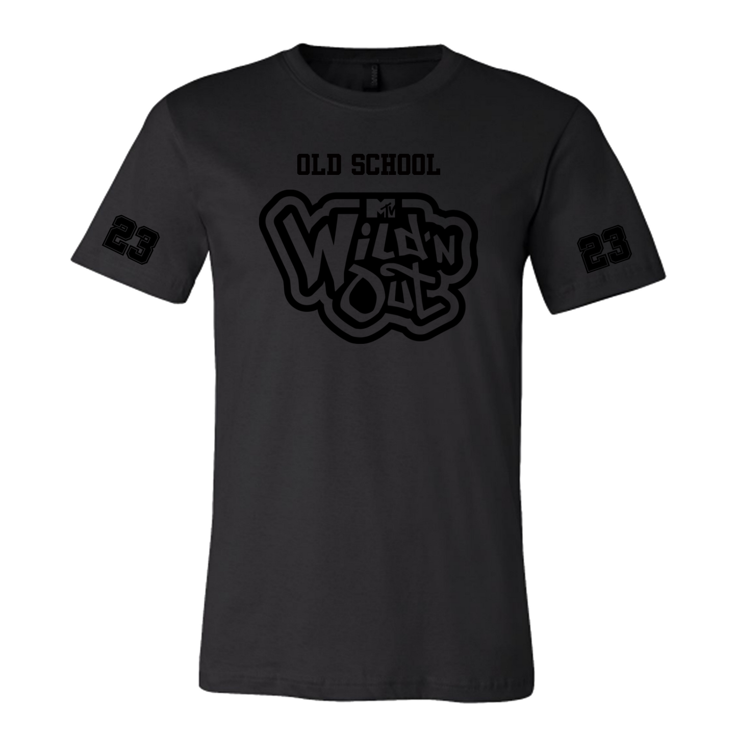 Wild 'N Out Negro sobre negro Old School Camiseta de manga corta