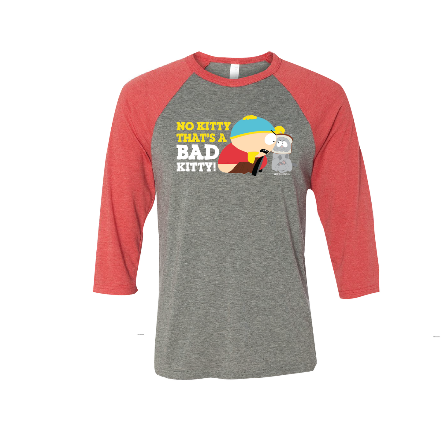 South Park Cartman Bad Kitty Raglan Baseball T-Shirt