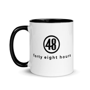 48 heures Logo Mug noir bicolore