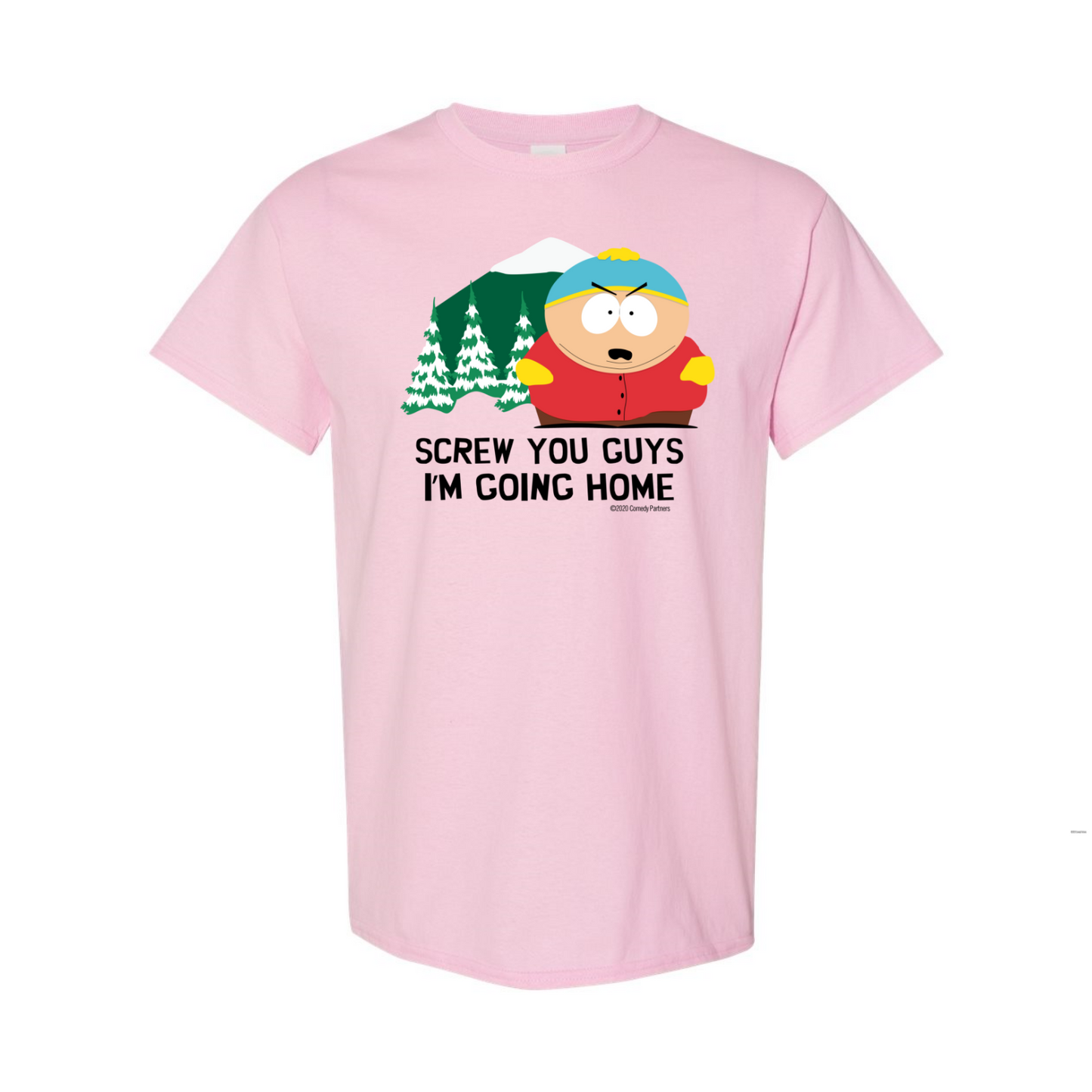 South Park Cartman Screw You Guys Pink Short Sleeve T-Shirt