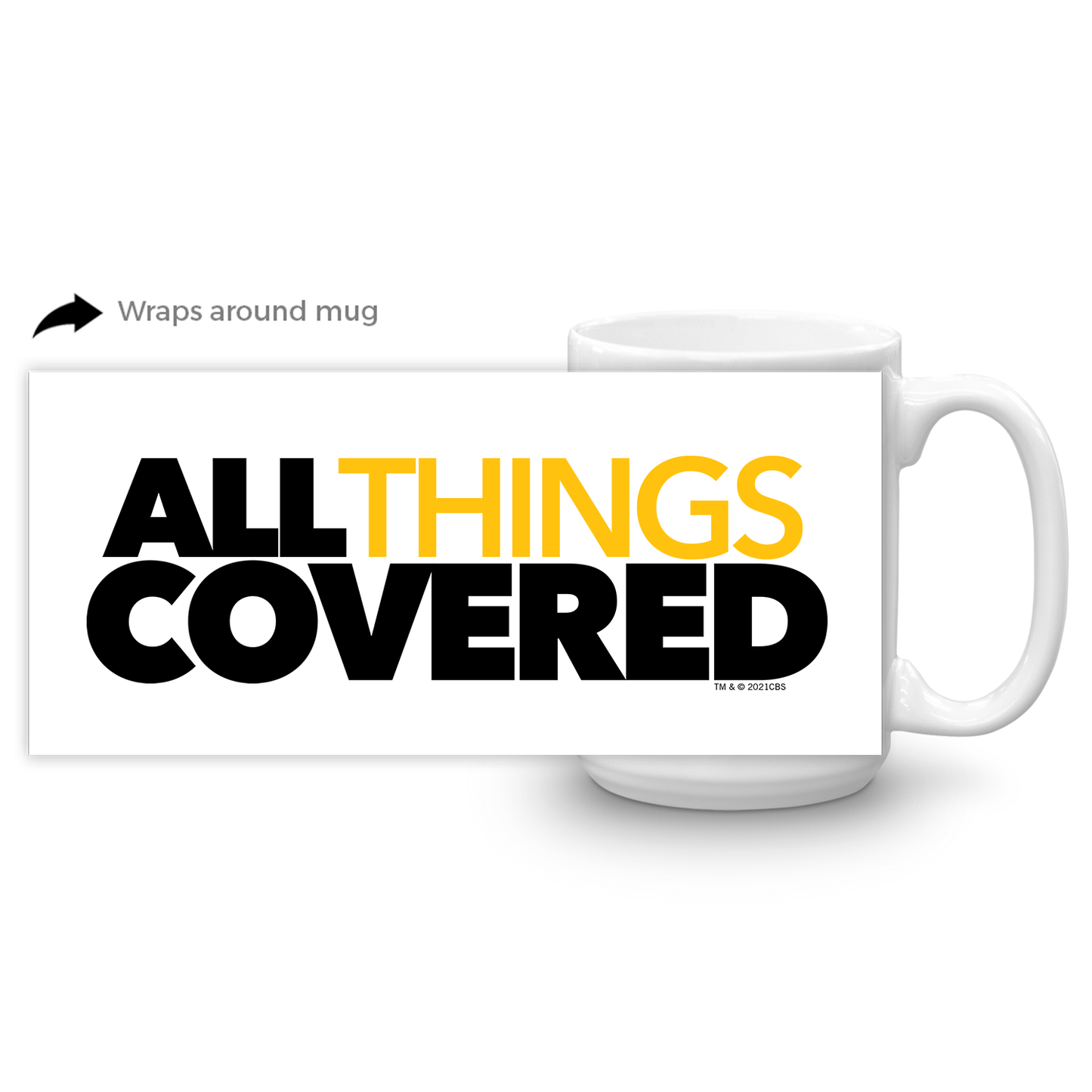 All Things Covered Podcast Logo White Mug