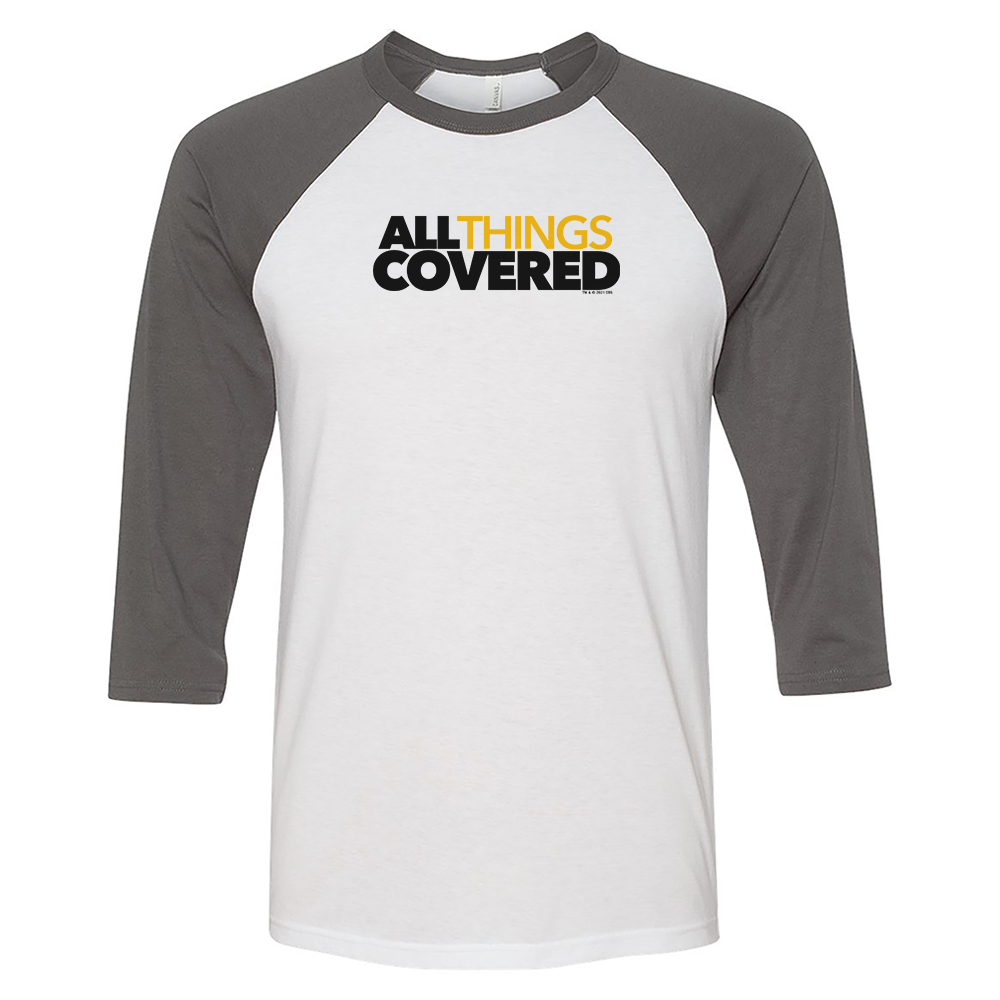 All Things Covered Podcast Logo 3/4 Sleeve Baseball T-Shirt