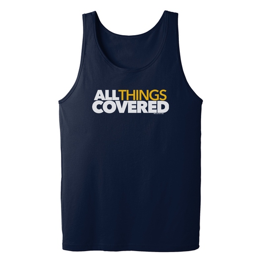 All Things Covered Podcast White Logo Adult Tank Top