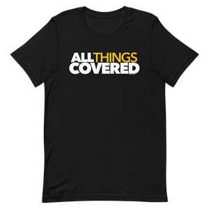 All Things Covered Podcast White Logo Adult Short Sleeve T-Shirt