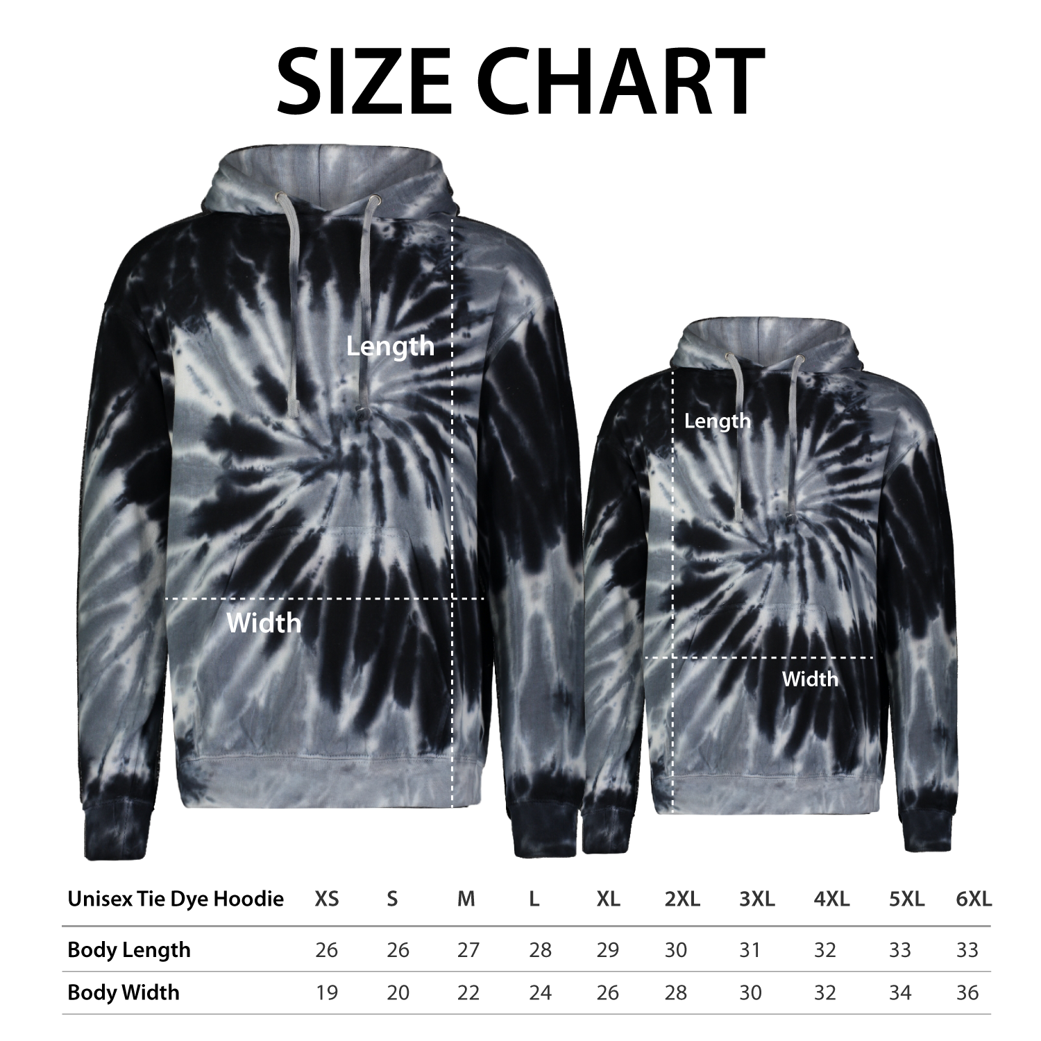 Tie dye hoodie black and white hot sale