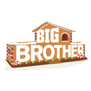Big Brother Gingerbread House Logo Throw Pillow - 16" x 16"