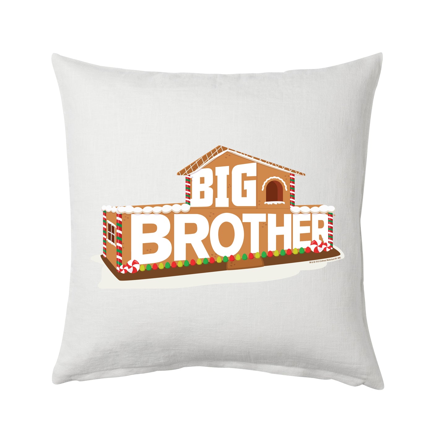 Big Brother Casa de pan de jengibre Logo Almohada - 16" x 16"