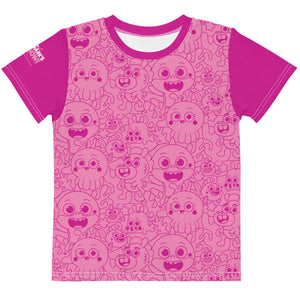 Baby Shark Pink Pattern Kids Short Sleeve T-Shirt