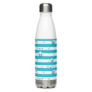 Baby Shark Striped Stainless Steel Water Bottle