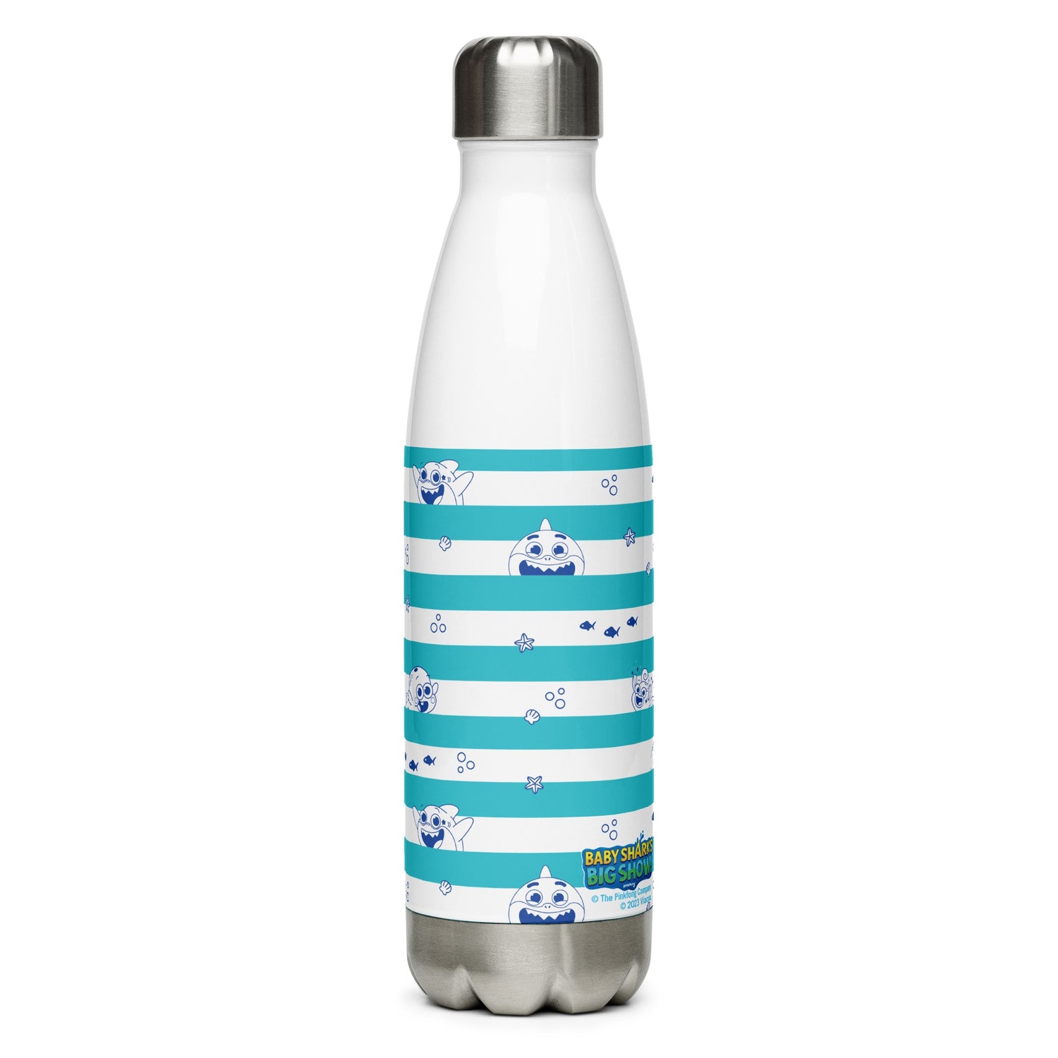 Baby Shark's Big Show Striped Stainless Steel Water Bottle