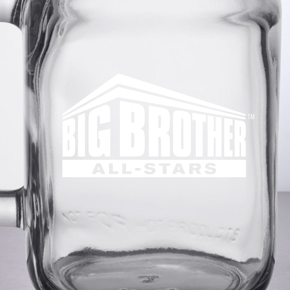 Big Brother All-Stars Logo Personnalisé Mason Jar en verre gravé au laser