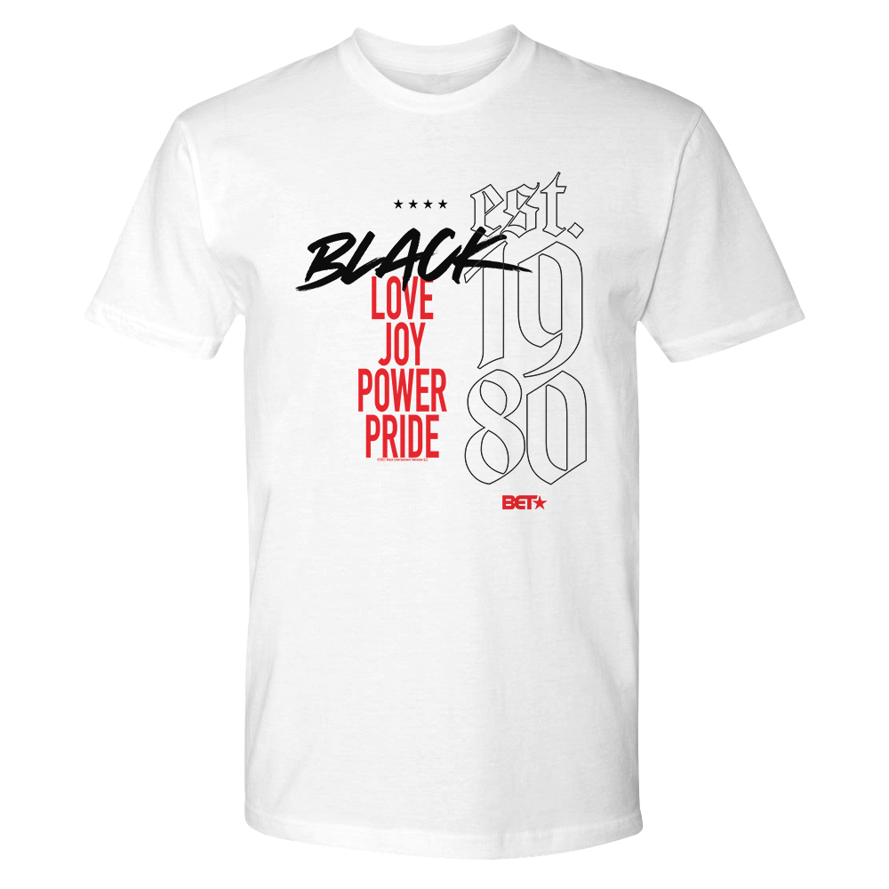 BET Love Joy Power Pride Adult Short Sleeve T-Shirt