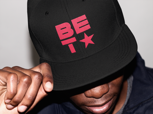 BET Logo Embroidered Flat Bill Hat