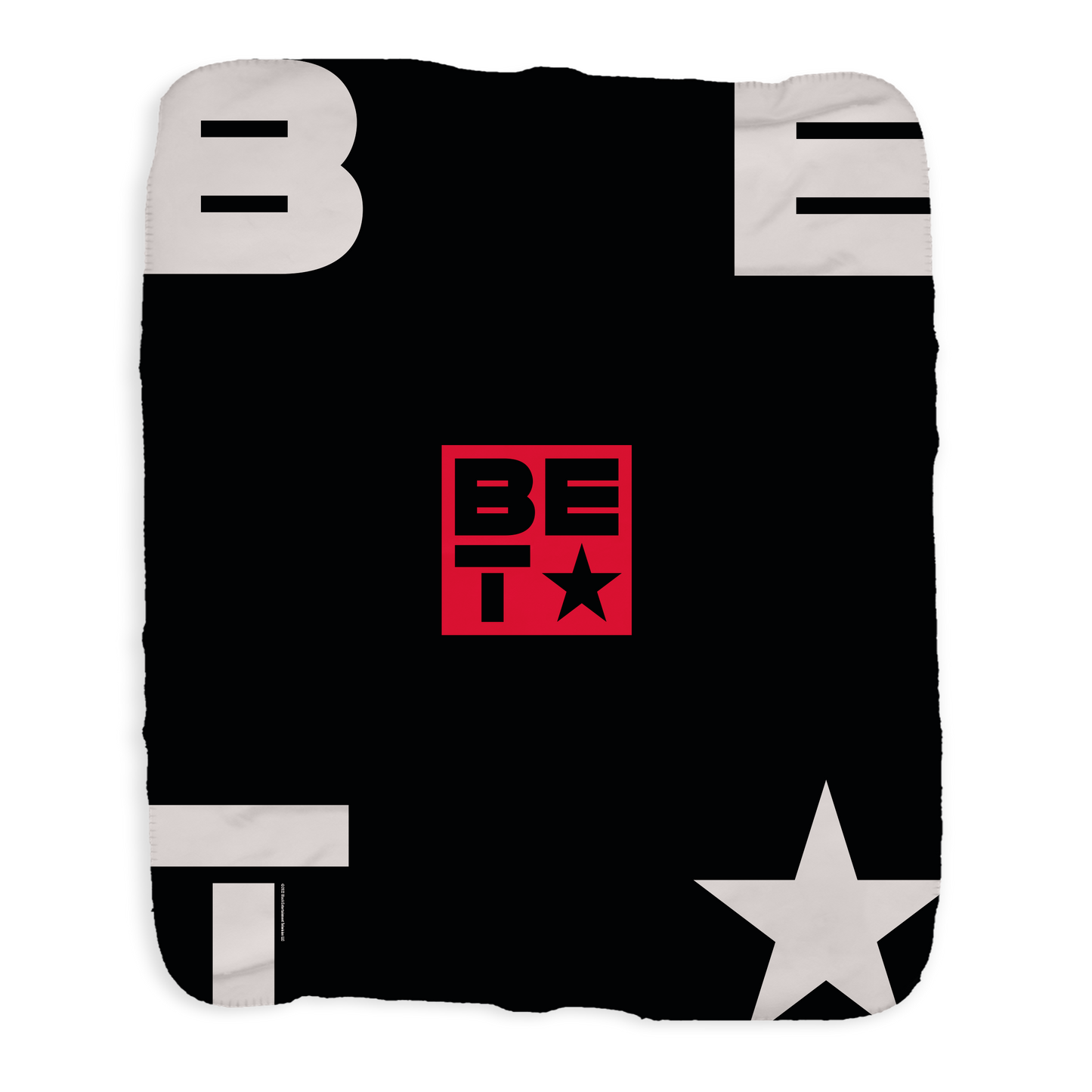 BET Logo Grey Sherpa Blanket