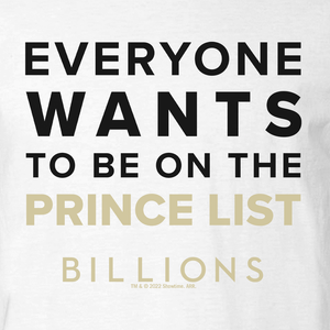 Billions Prince List Adult Short Sleeve T-Shirt