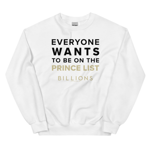 Billions Prince List Fleece Crewneck Sweatshirt