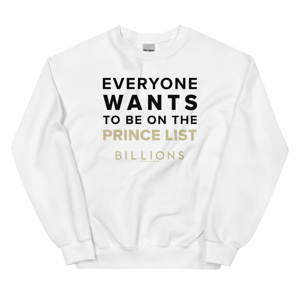 Billions Prince List Fleece Crewneck Sweatshirt