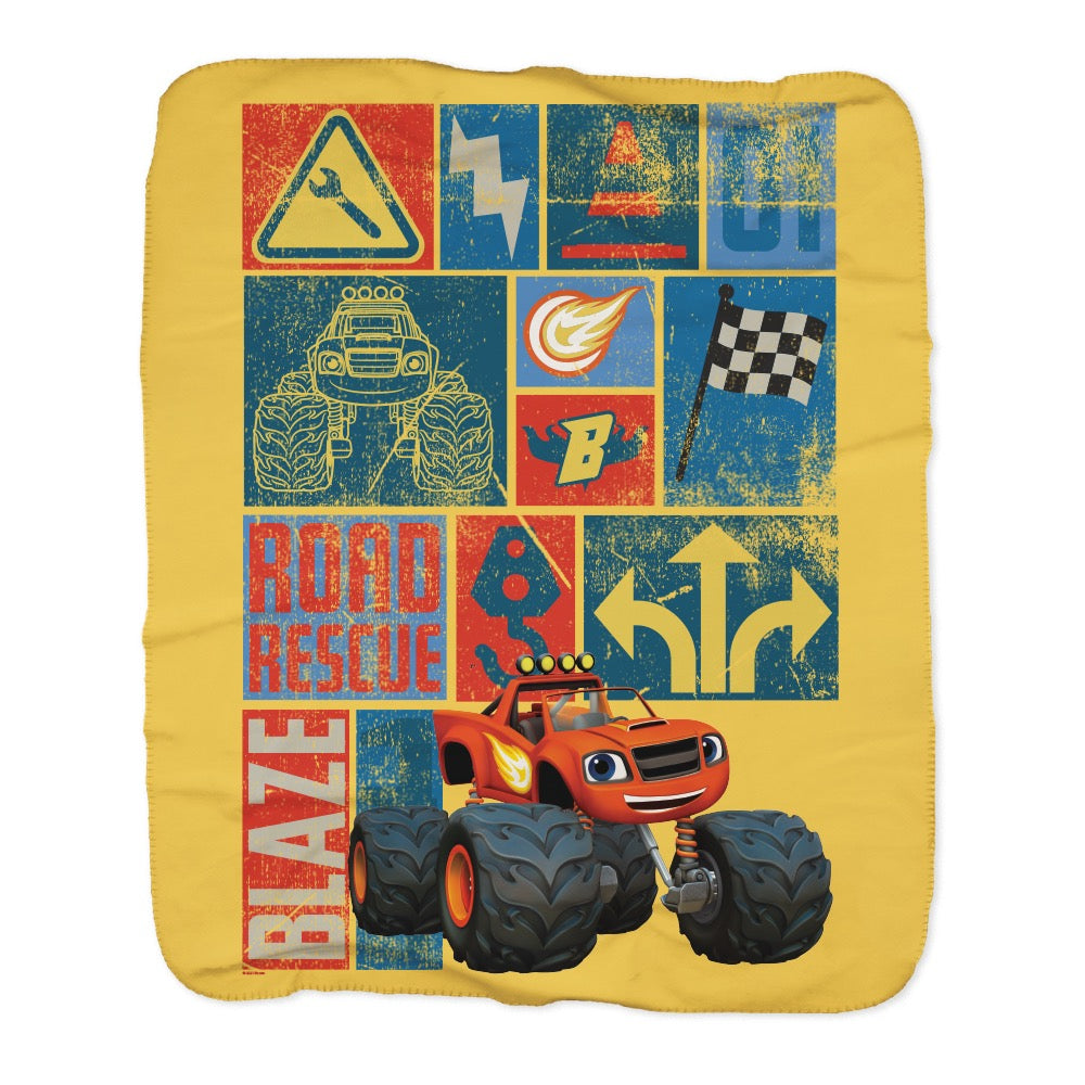 Blaze & The Monster Machines Road Rescue Sherpa Blanket