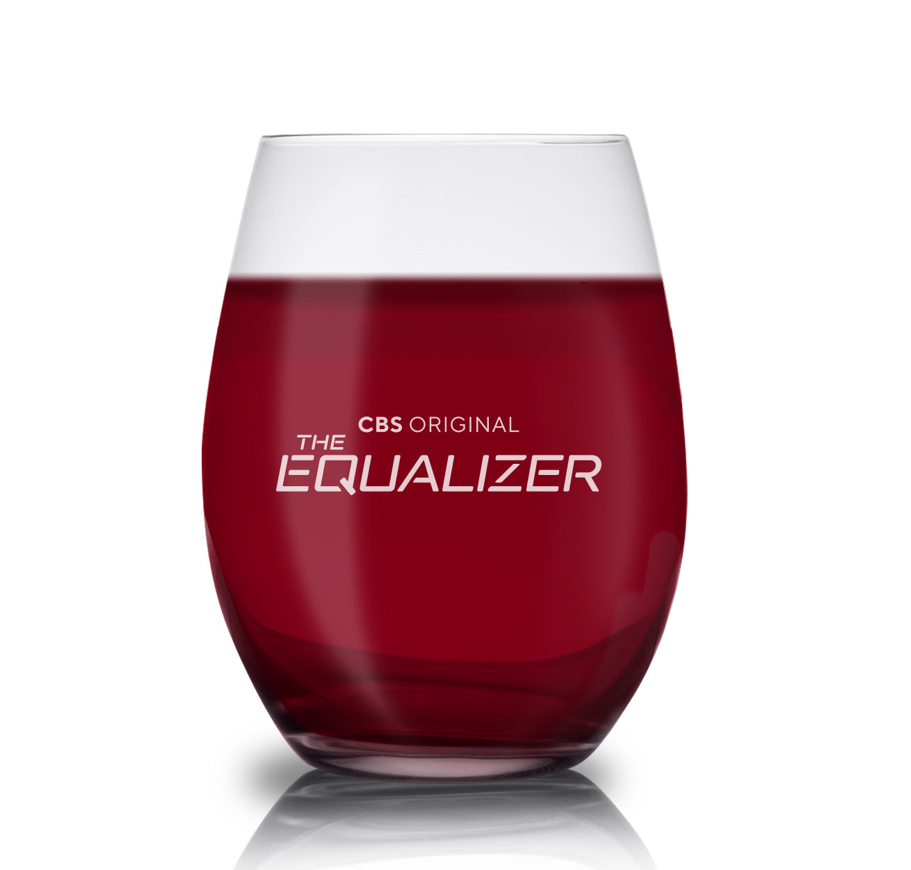 The Equalizer Logo Laser Engraved Stemless Wine Glass