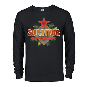 Survivor Frohe Feiertage Fleece-Sweatshirt mit Rundhalsausschnitt