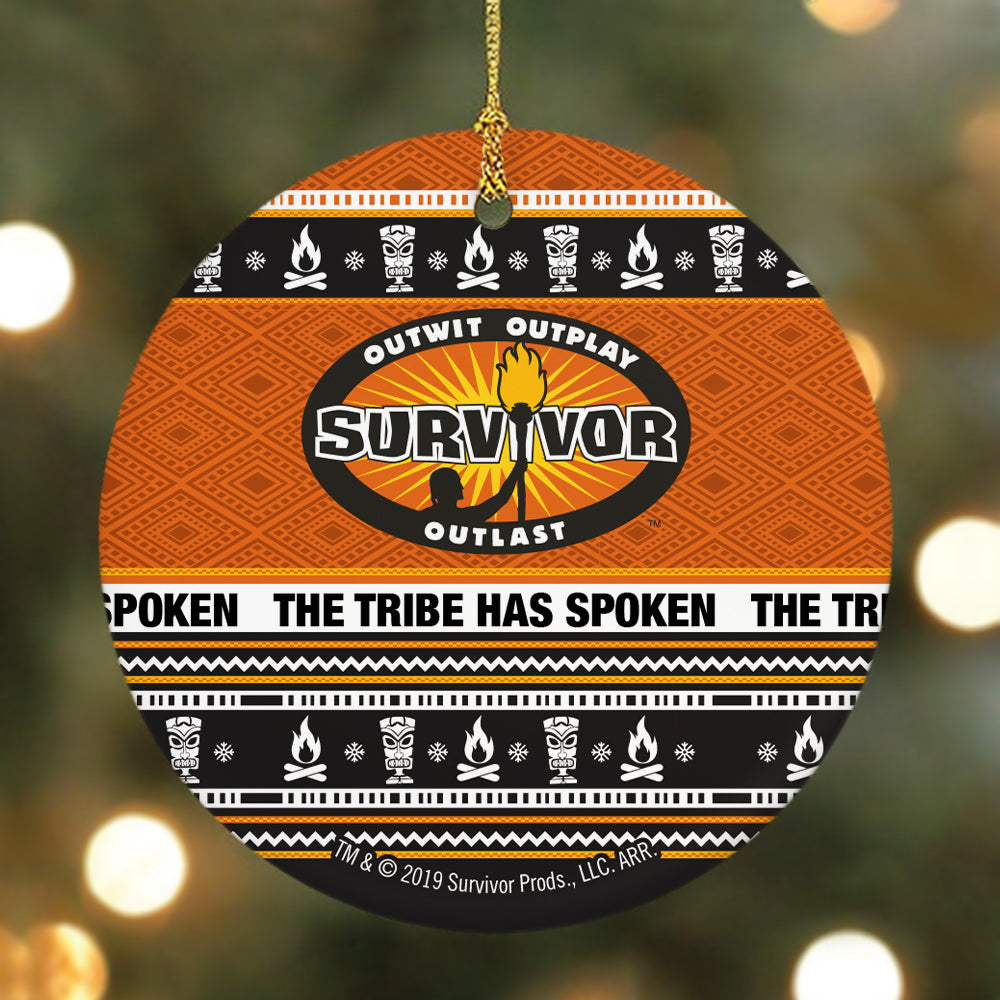 Survivor The Tribe Has Spoken Round Ceramic Ornament
